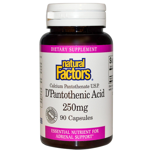 D'Pantothenic Acid (Vitamin B5) 90 250mg Capsules