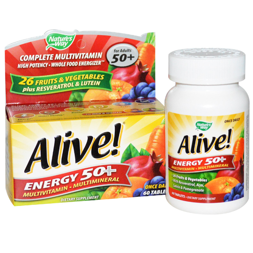 Alive! Energy 50+ MultiVitamin & Mineral (for Adults 50+) 60 Tablets by